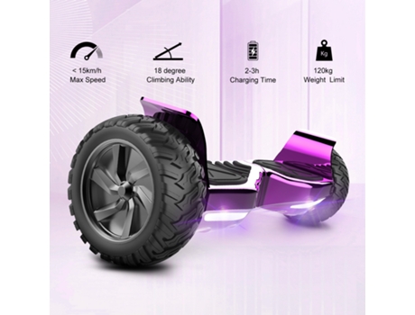 HITWAY Hoverboard de 8.5'' con Neumáticos Todo Terreno, Bluetooth, Luces LED y Aplicación con Kart