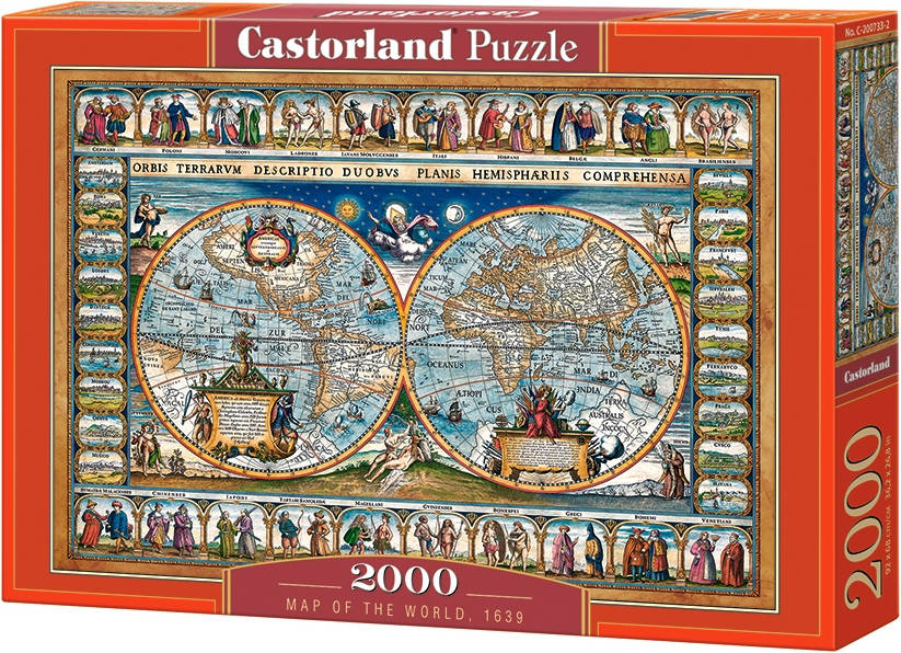 Puzzle CASTORLAND 1639 Map of the World (2000 Piezas)