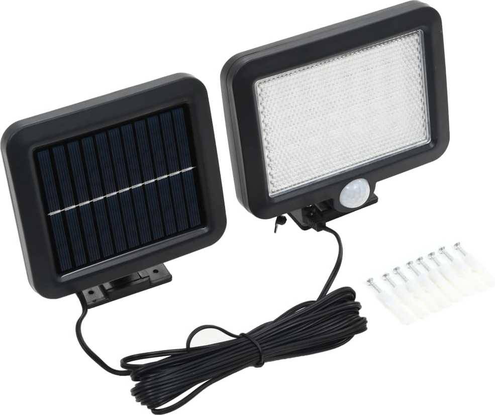 Solar Con Sensor de movimiento vidaxl luz led blanco negro 15w 14.8 x 11.8