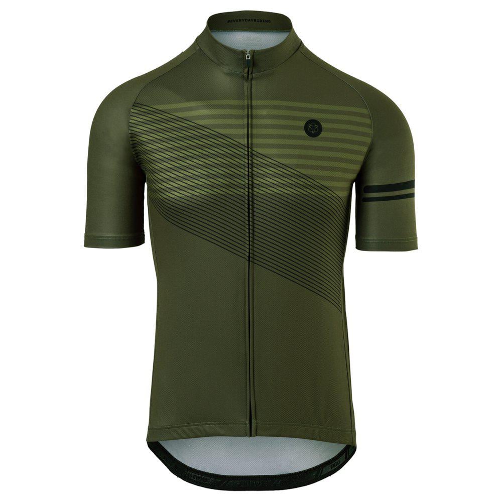 Suéter para Hombre AGU Comprida Striped Essential Verde para Ciclismo (XL)