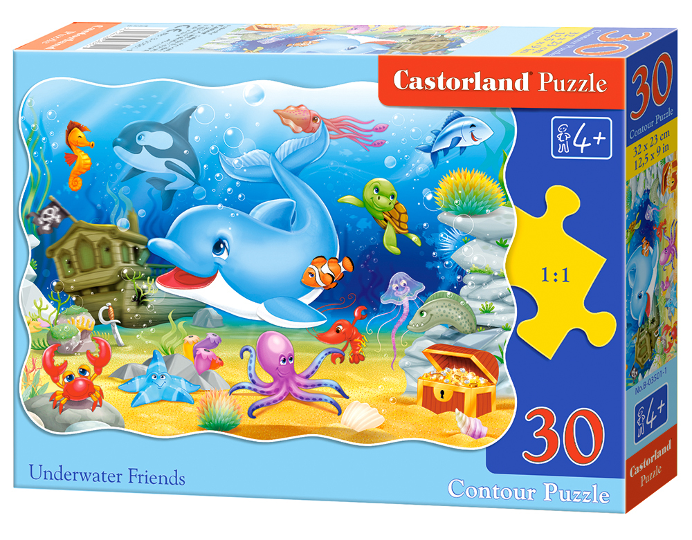 Puzzle Castorland Underwater friends 30 piezas pcs rompecabezas dibujos niños 4 años