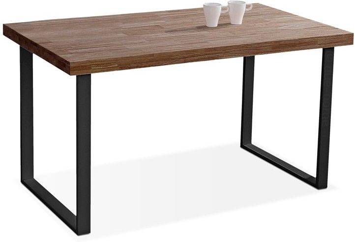 Adec Group Natural mesa fija de comedor salon o cocina color roble y negro medidas 140 cm largo x 80 abecedario – 6 765 140x80