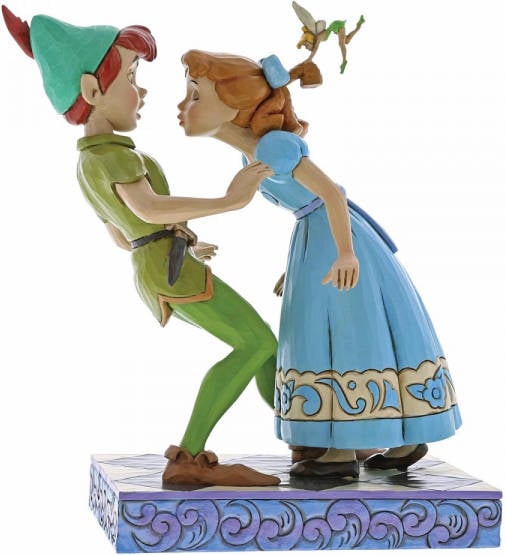 Disney Traditions Figura de peter pan y wendy un beso inesperado enesco 65th anniversary piece 65 aniversario