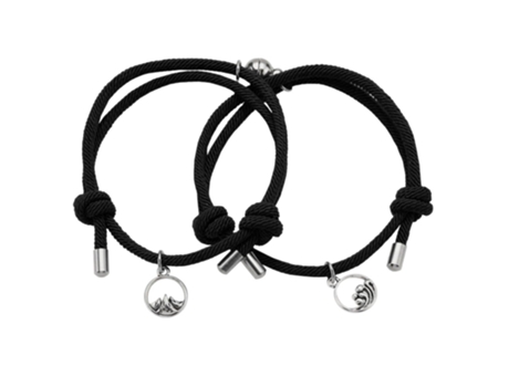 Pulsera Par con Imán - Negro