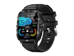 SHAH ARPAN KT71 Reloj inteligente resistente al agua para medir la frecuencia cardíaca y la presión arterial, llamadas Bluetooth, negro GODTVAGT