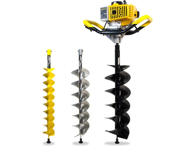 Taladro de suelo GARLAND Drill 932G GARLAND Motor de 2 tiempos 52 cc con 3 brocas helicoidales de 10,15,20 cm de diámetro