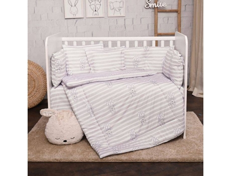 Juego de Textil de Cama Rejillas LORELLI LILY Ranforce Gray Striped (5 Piezas)