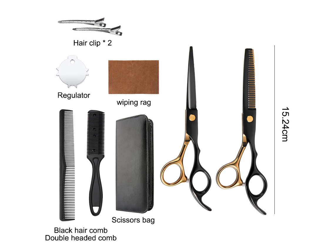 Juego de tijeras profesionales para cortar el cabello, juego de tijeras de  peluquería, tijeras para recortar barba, tijeras de adelgazamiento para