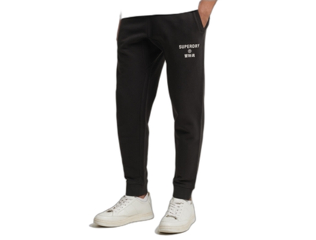 Pantalones de Chándal SUPERDRY (Hombre - Negro - XL)