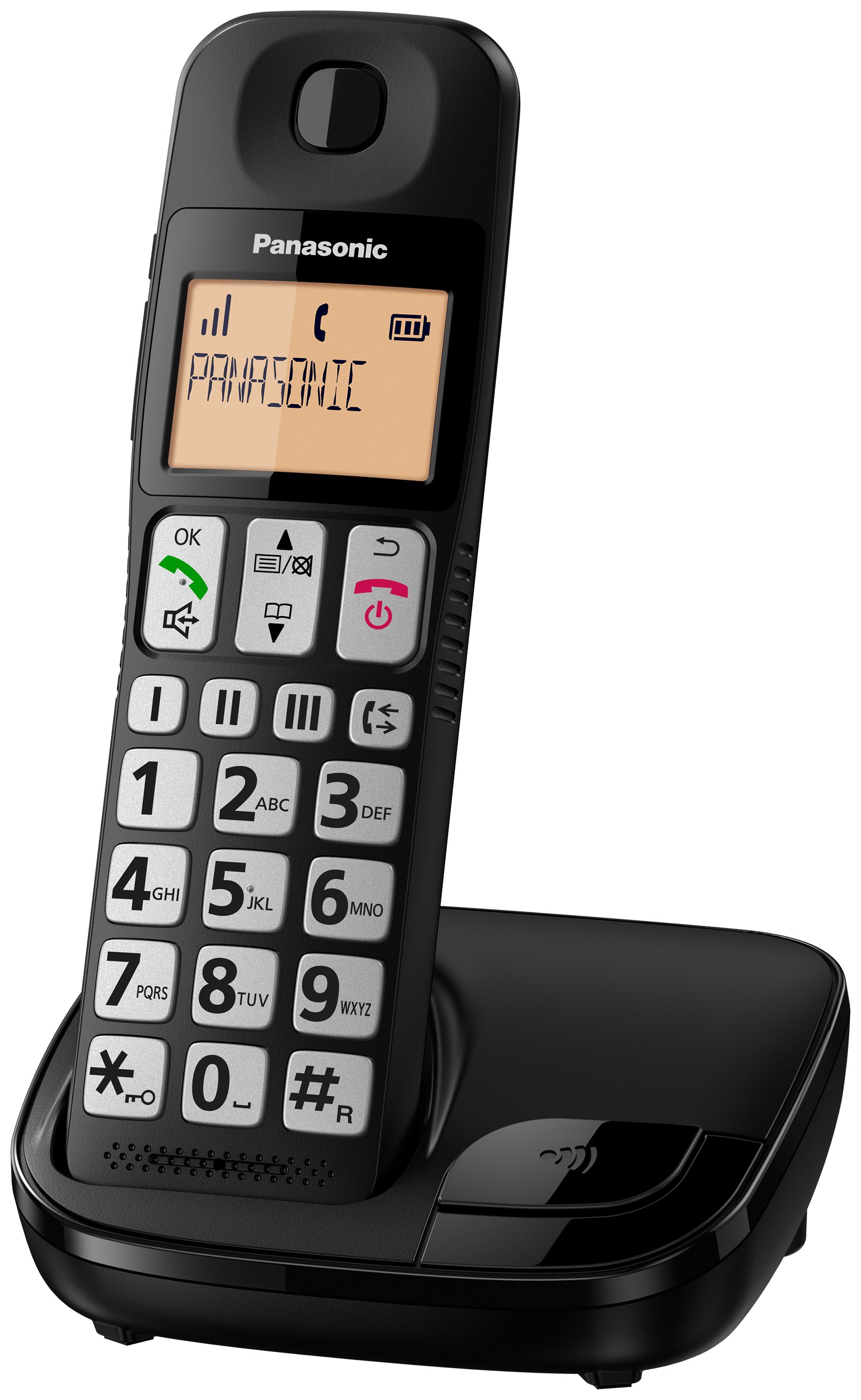 Teléfono Fijo para Mayores PANASONIC KX-TGE310 Negro