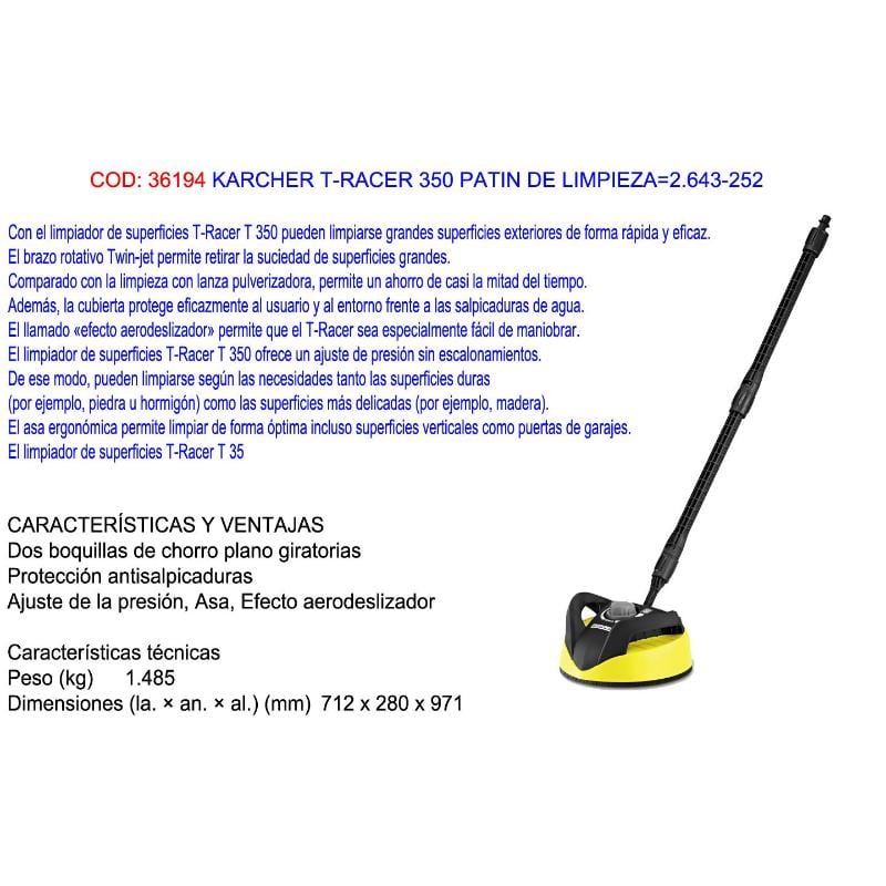 Karcher t-racer t-5 patin de limpieza 2.644-084.0