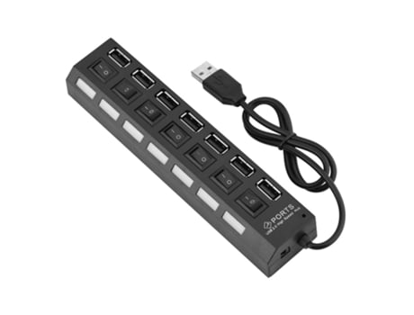 480Mbps Multiple 7 Port Usb 2.0 Hub Splitter Multifuncional Hub Transferencia de datos de alta velocidad para teléfono celular Tablet PC