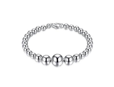 Pulsera grande y pequeña Pulsera de comercio exterior Palomitas de maíz esféricas de plata h H