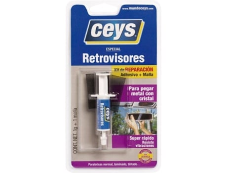 Ceys Kit Reparaciones de retrovisores adhesivo y malla jeringa 1 g