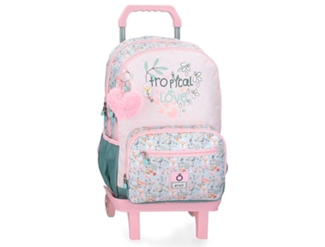 ENSO Mochila Escolar Con Carro Poliéster Tropical Love Multicolor