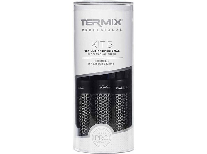 Termix Profesional Pack de 5 cepillos pelo redondo con tubo aluminio que prmite reducir el tiempo... para escovas 30