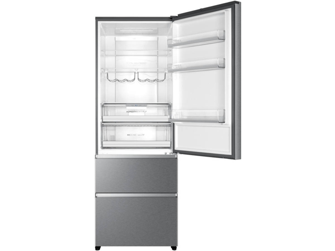 Frigorífico combi - HAIER 34003317, Total No Frost, 200 cm, Inox