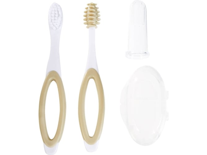 Tigex Set De cepillos dientes para bebé castaño y blanco