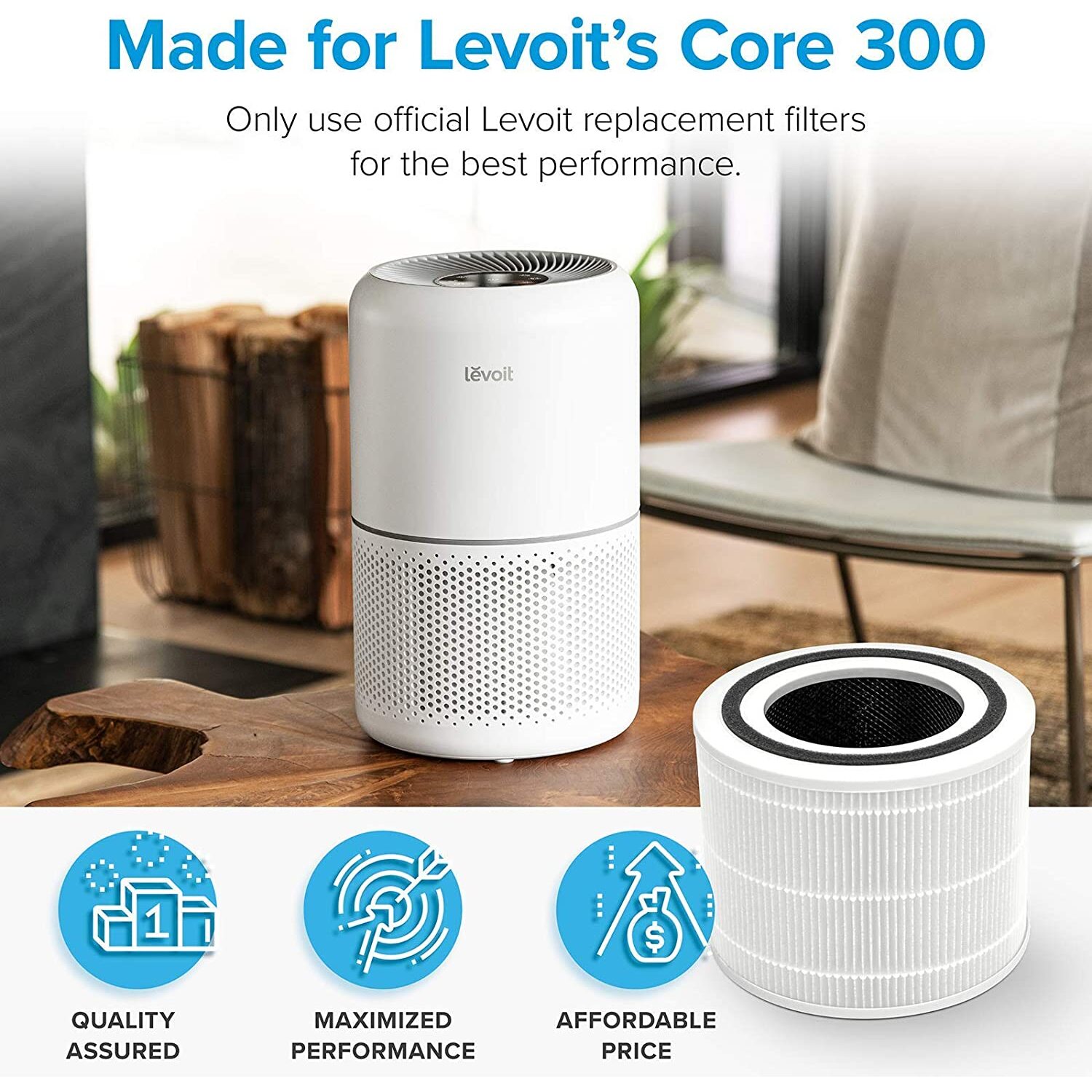 Filtro de repuesto Core 300 compatible con el purificador de aire LEVOIT  Core