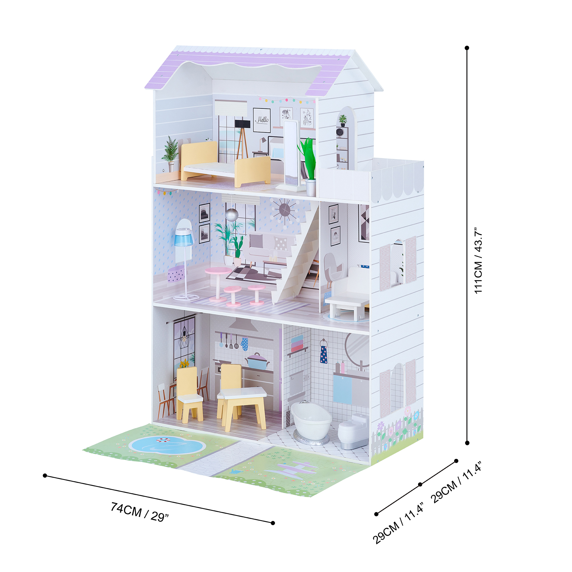 Casas de Muñecas OLIVIA'S LITTLE WORLD (Madera - Blanco - 111,3 cm)