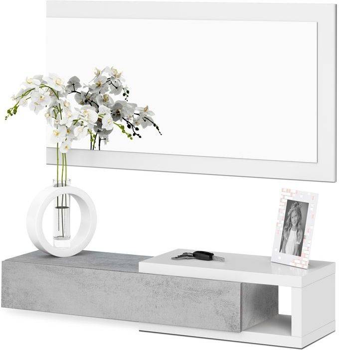 Mueble de Recibidor HABITDESIGN Blanco Artik - Gris Cemento