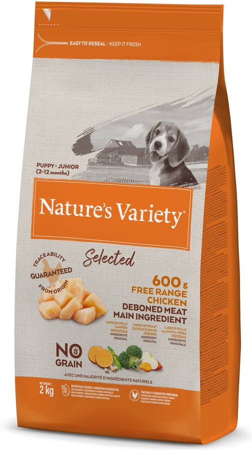 Natures Variety Selected pienso para perros junior con pollo campero deshuesado 2 kg mini