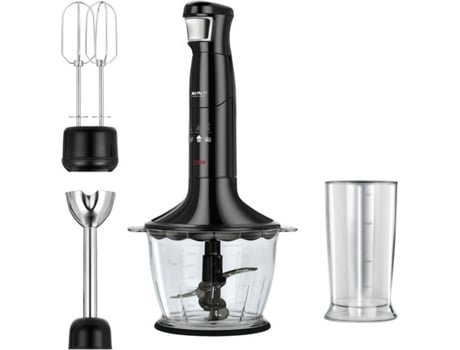 Mbl29c Set Mano multiusos batidora varilla velocidad regulable picador 1l vaso mezclador 700ml sin bpa acero inoxidable 1200w negro de mpmmbl29 1200 y con accesorios soft touch libre 3 1