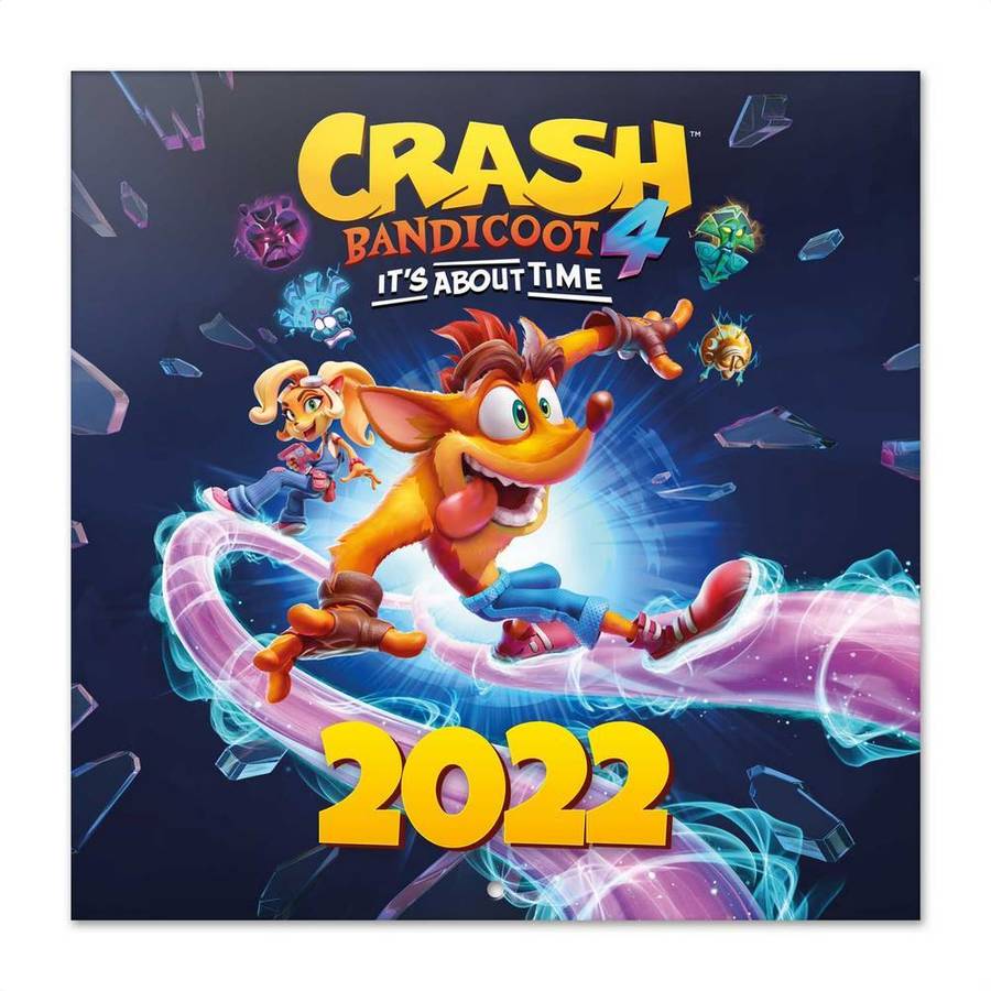 Calendario Crash Bandicoot 2022 incluye de regalo pared anual│ mensual producto con licencia oficial erik editores 30x30