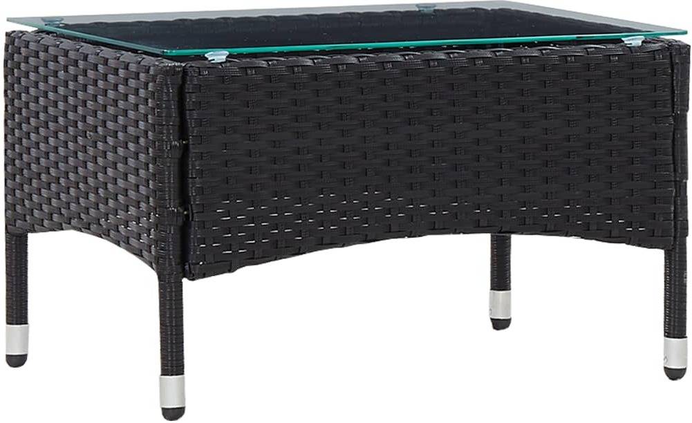 Mesa de Centro VIDAXL De Ratán Sintético Negro (60 x 40 x 36 cm)