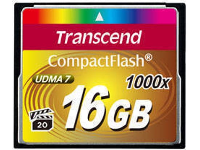 Tarjeta de Memoria CF TRANSCEND CompactFlash Card 1000x 16GB