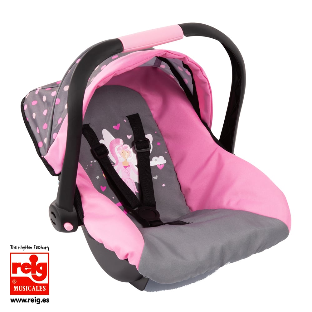 Silla Coche Para muñecas accesorios reig asiento lujo bayer design con moderno color gris rosa mariposa 67533aa