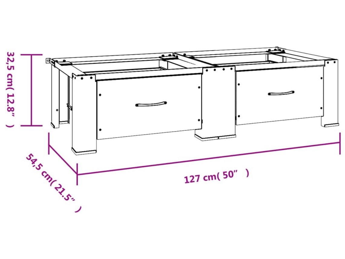 vidaXL Base para lavadora con cajón Base blanca para lavadora