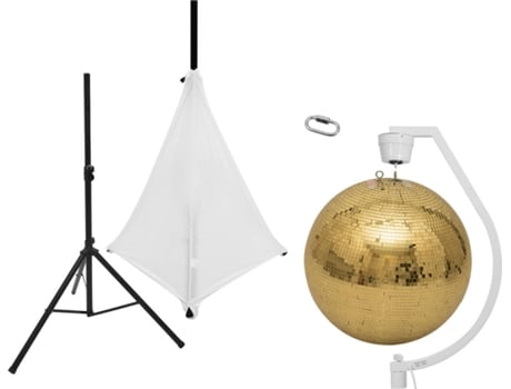 Conjunto de Bola de Espejos EUROLITE 50 cm Dorado With Stand And Tripod Cover Blanco