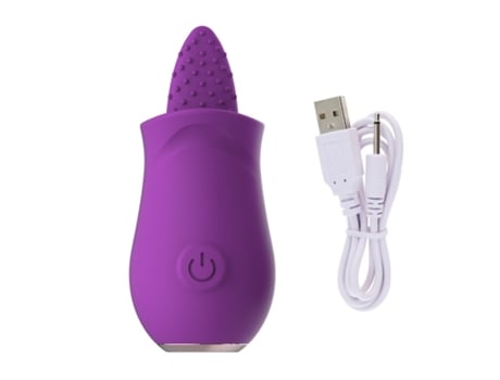 Vibrador recargable para lamer la lengua de 10 velocidades para mujeres (púrpura) VEANXIN