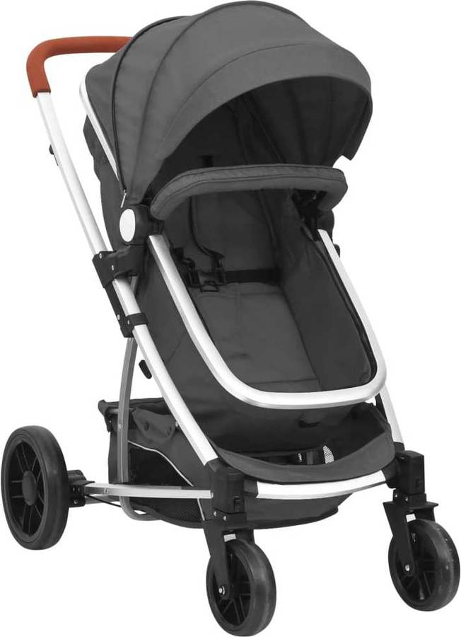 Carrito de Bebé Duo VIDAXL 2 en 1 de Aluminio Gris Oscuro