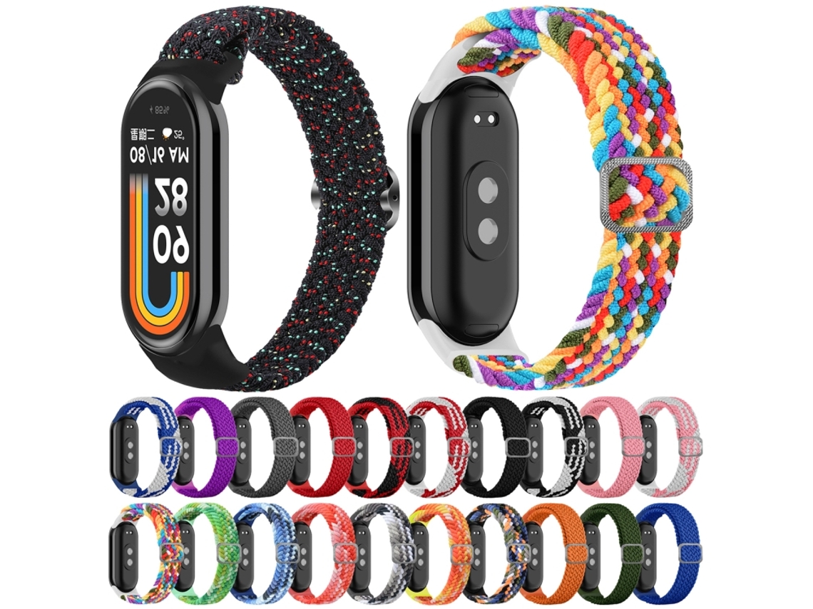 Correa de reloj inteligente para Xiaomi Mi Band 8 Correa de reloj de  elasticidad trenzada de nailon ajustable (gris)