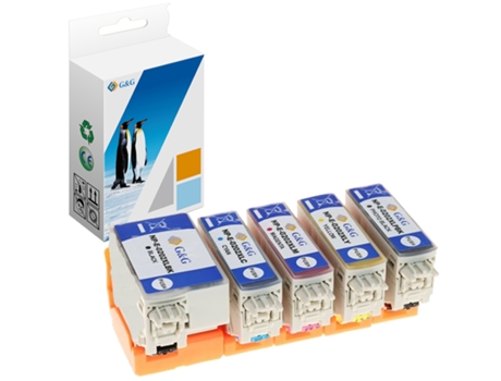 Pack 5 Cartuchos de Tinta Compatibles G&G Epson 202XL T02G1/T02E1 T02H2/T02F2 T02H3/T02F3 T02H1/T02F1 T02H4/T02F4