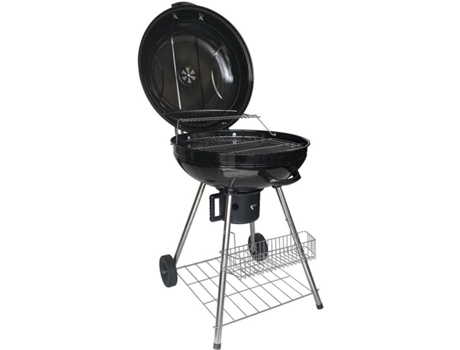 Barbacoa de Carbón HAPPY GARDEN Forma Bola Fresno (Negro - Acero - 68 x 58 x 96 cm)