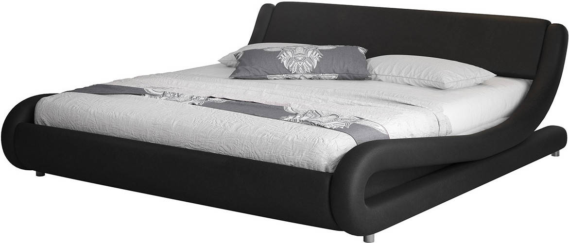 Cama Bonitos Alessia negro polipiel compatible con 135x190 cm de matrimonio 135x190cm