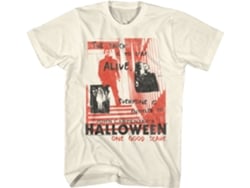 Camiseta Unisexo DEEPSTONE Michael Myers Taglines Collage Halloween Natural (XXL)