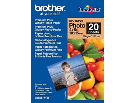 Brother Bp71Gp20 Premium Papel fotográfico brillante Papel fotográfico blanco