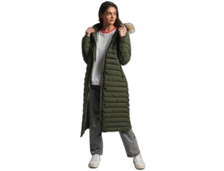 Abrigo para Mujer SUPERDRY (XS - Poliéster - Verde)