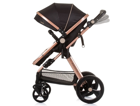 Carrito de bebé HAVANA trio convertible hasta 22 Kg con bolso y mosquitera obsidian gold CHIPOLINO