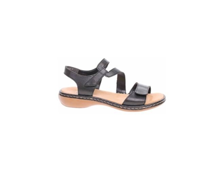 Sandalias RIEKER Material sintético Mujer (39 EU - Negro)