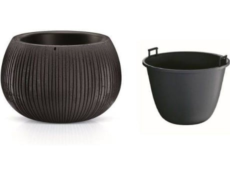 Maceta PROSPERPLAST Beton Bowl (Negro - 29 x 29 x 19.5 cm)