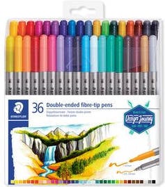 Staedtler Design Journey 3200 tb36 rotuladores para lettering doble punta caja con 36 marcadores colores variados