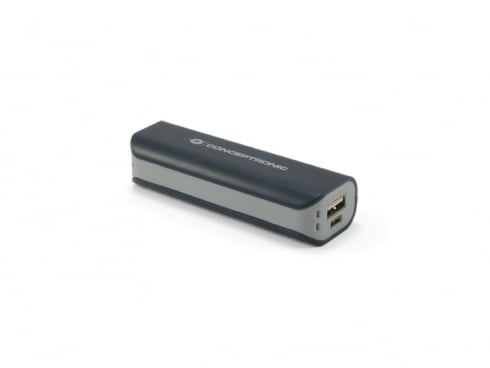 Universal Powerbank Conceptronic 2200mah cpowerbk2200 liion negro gris externa de litio 2200 bank bateria 1xusb