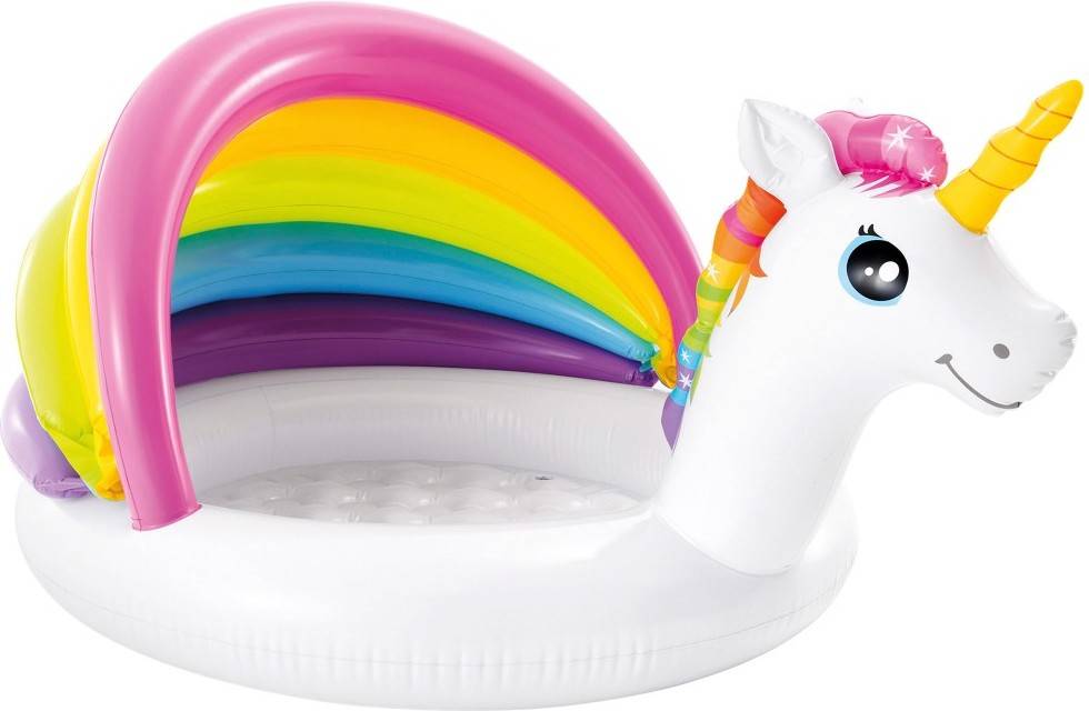 Piscina Hinchable INTEX Unicornio para Bebés (45 L - Vinilo - 102x127x69 cm)