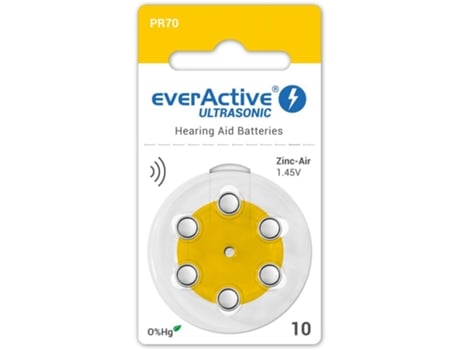 Juego de 60 Pilas EVERACTIVE para Audífono PA10