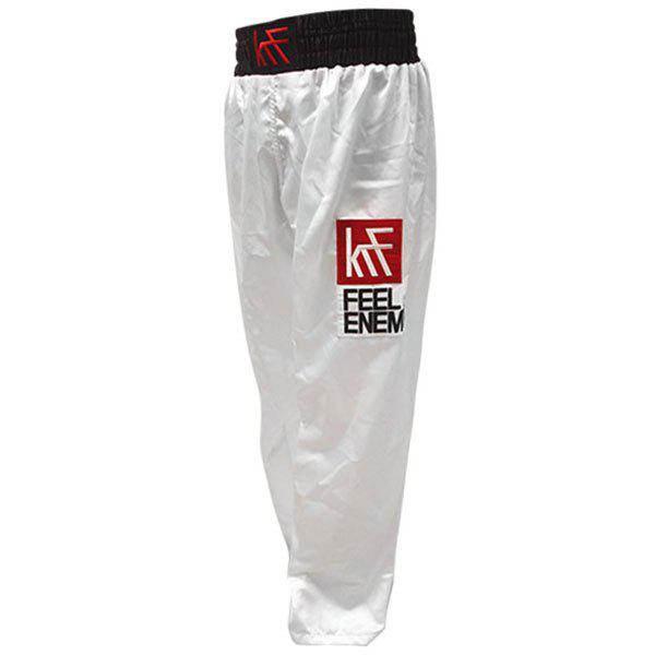 Krf Feel The enemy kick pantalones largos de boxeo hombre para boxing blanco fitness xl